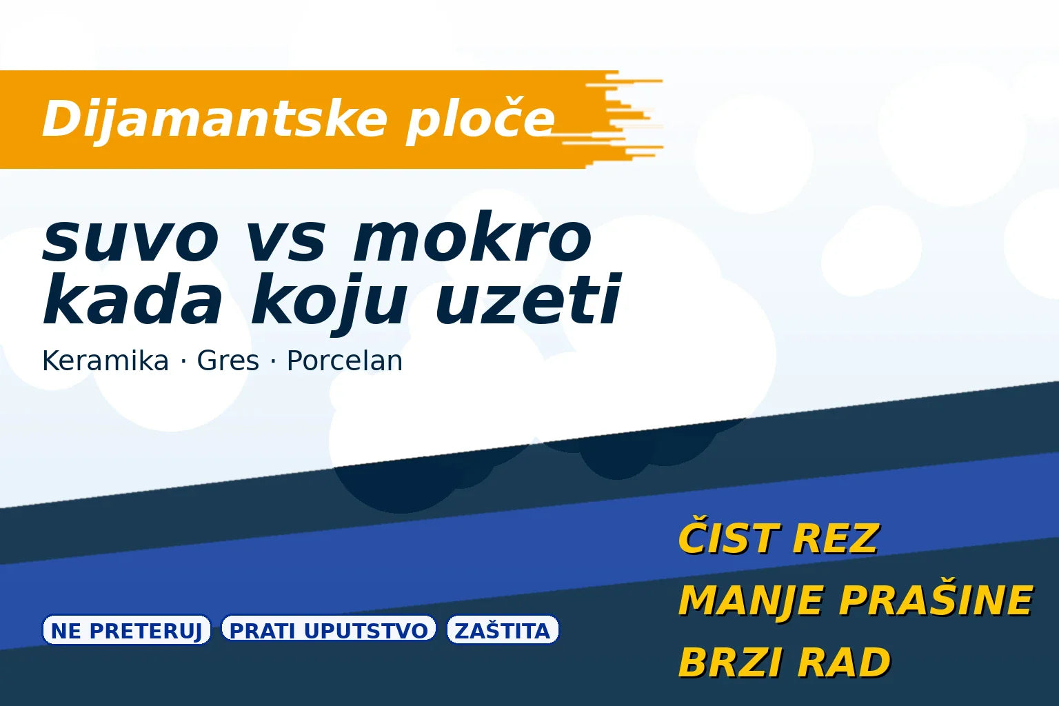Dijamantske ploče za sečenje pločica: suvo vs mokro, kada koju uzeti | Alatnik