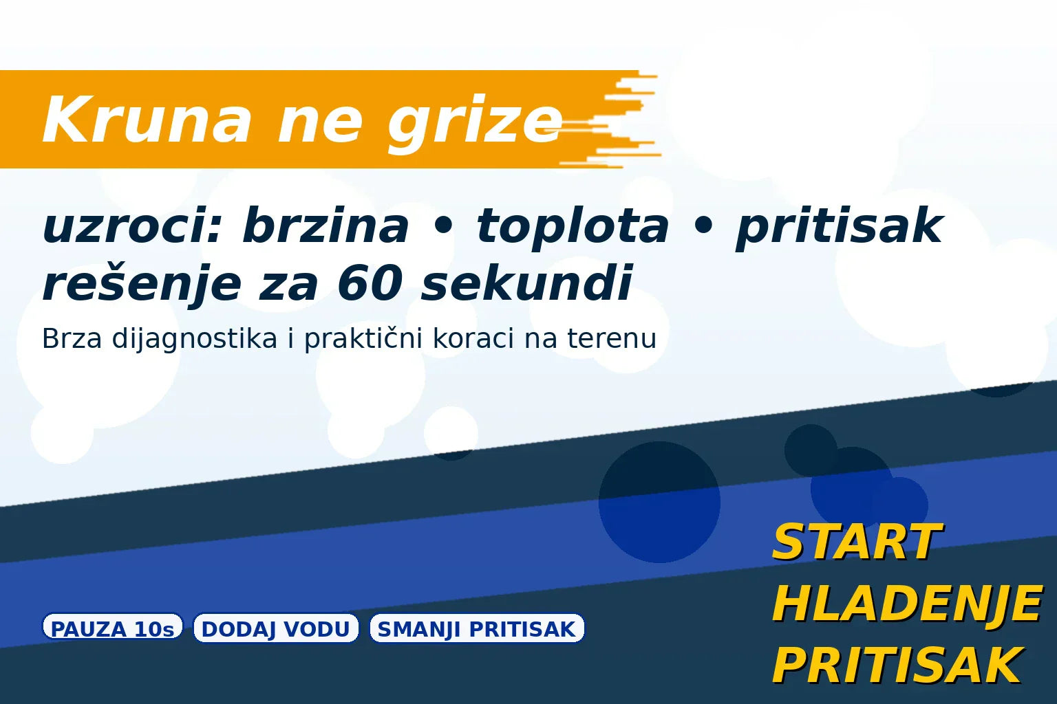 Kruna ne grize – uzroci (brzina, toplota, pritisak) i rešenje za 60 sekundi | Alatnik