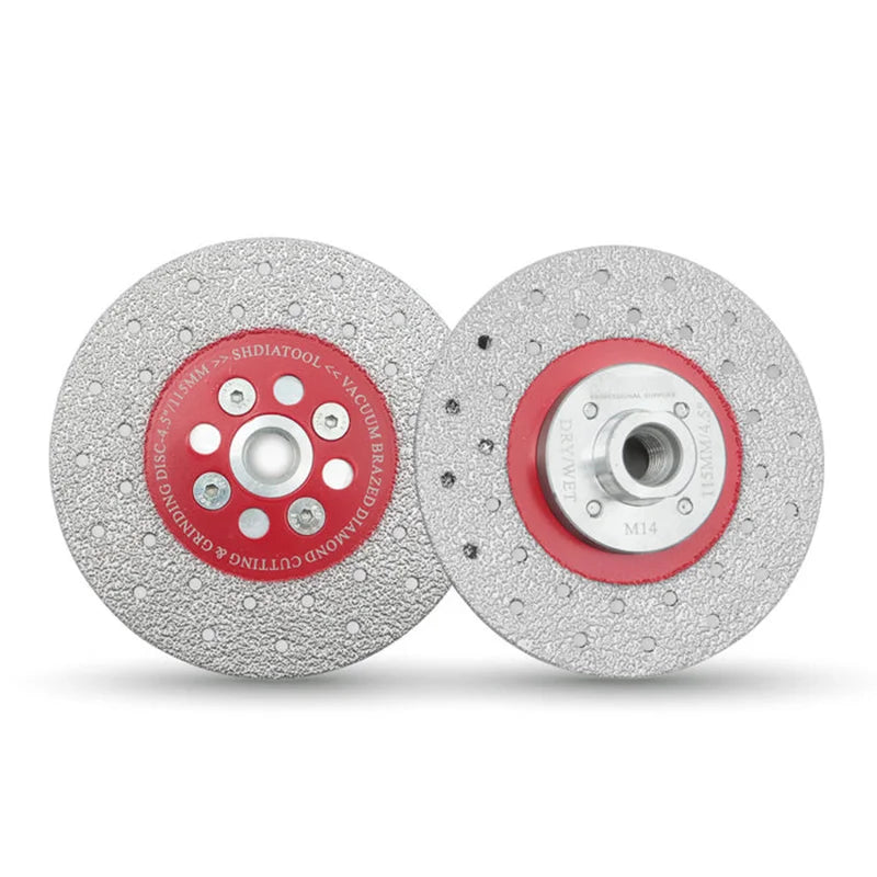 Prednja i zadnja strana 2u1 vakuum-brazirane dijamantske ploče 115mm A8500145M14 sa M14 prirubnicom