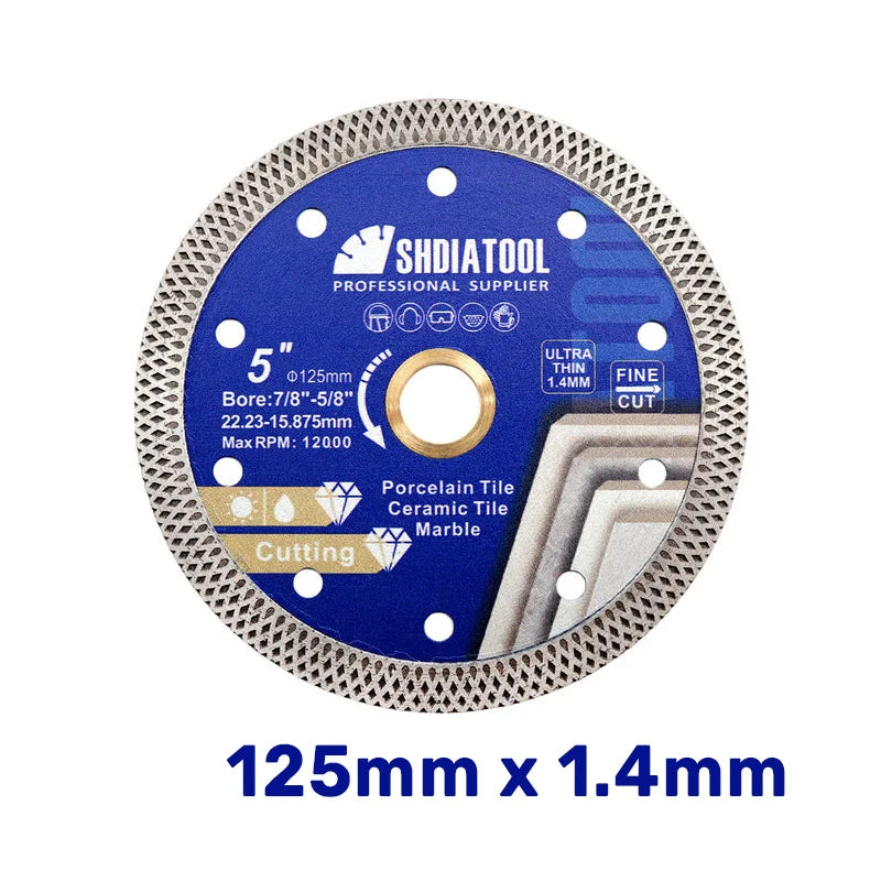 Dijamantska mrežasta rezna ploča 125mm x 1.4mm za porcelan, keramičke pločice i mermer