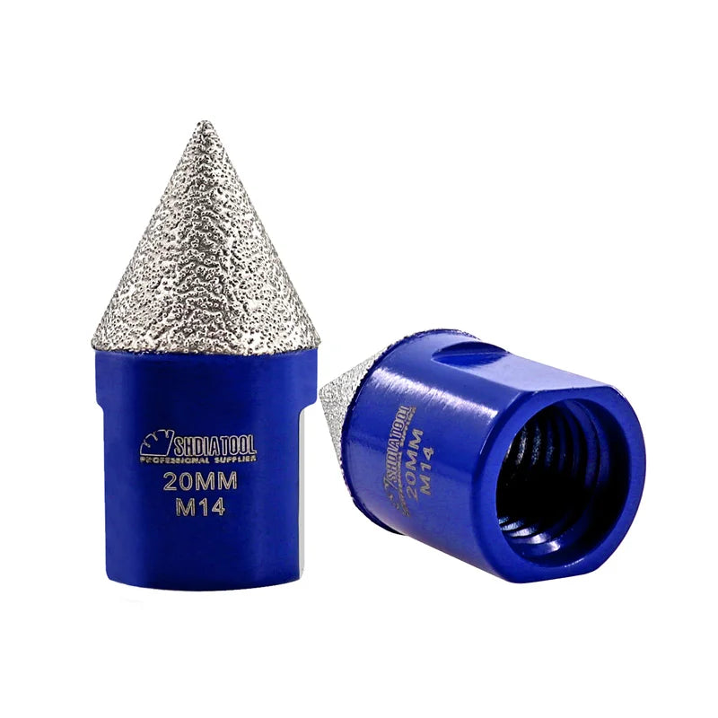 Dijamantska konusna kruna 20mm M14 SHDIATOOL – set od dve krune sa prikazom unutrašnjeg navoja za ugaonu brusilicu