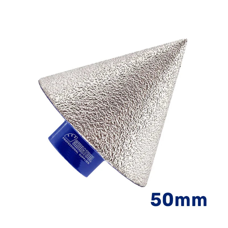 Dijamantska konusna kruna 50mm sa navojem M14 za faziranje, prosirivanje i poliranje rupa na keramici, granitu, mermeru i porcelanu