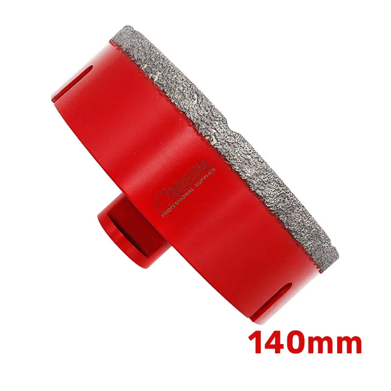 Dijamantska kruna 140 mm M14 za pločice, granit i mermer – SHDIATOOL, bočni prikaz sa natpisom 140mm