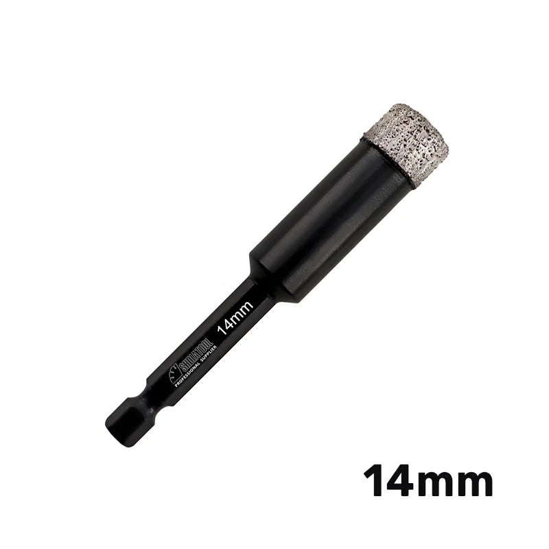 Dijamantska kruna 14mm HEX za bušenje pločica, granita i mermera – pogled pod uglom