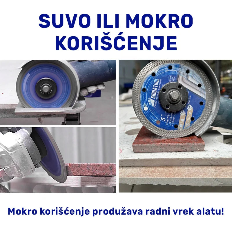 Upotreba dijamantske mrežaste ploče 115mm A028451022 za suvo i mokro sečenje keramičkih pločica i kamena