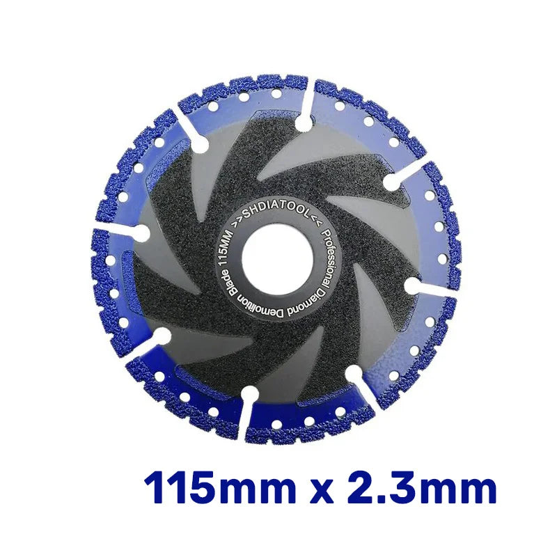 Dijamantska višenamenska rezna ploča 115mm x 2.3mm sa vakum lemljenim segmentima za metal, kamen i beton – A849014522