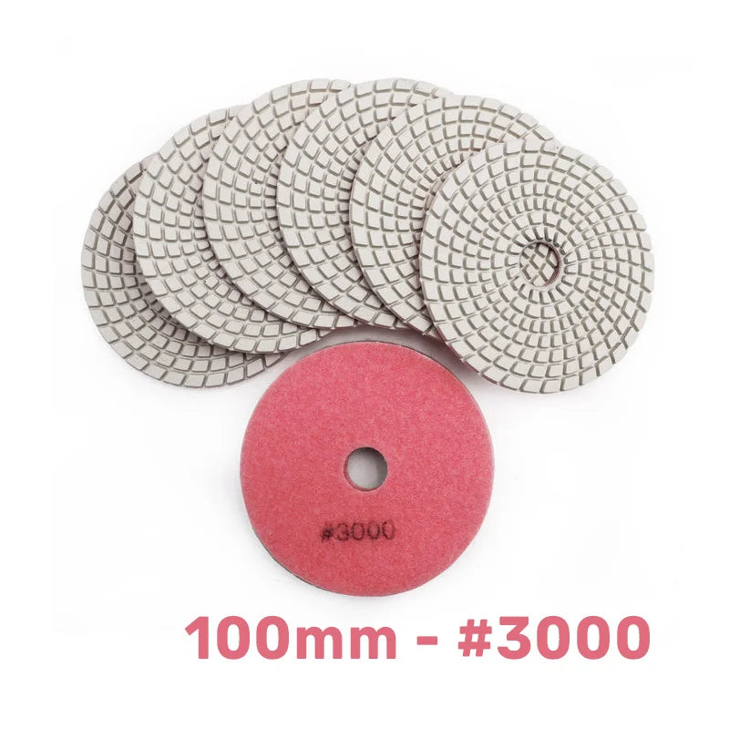 Dijamantski mokri polirni pad 100mm #3000 set jastučića za fino završno poliranje granita mermera i kvarca