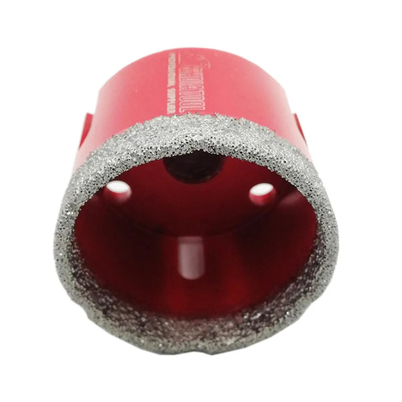 Dijamantska kruna 50 mm M14 za ugaonu brusilicu – pogled sa strane, crveno telo sa dijamantskom oblogom