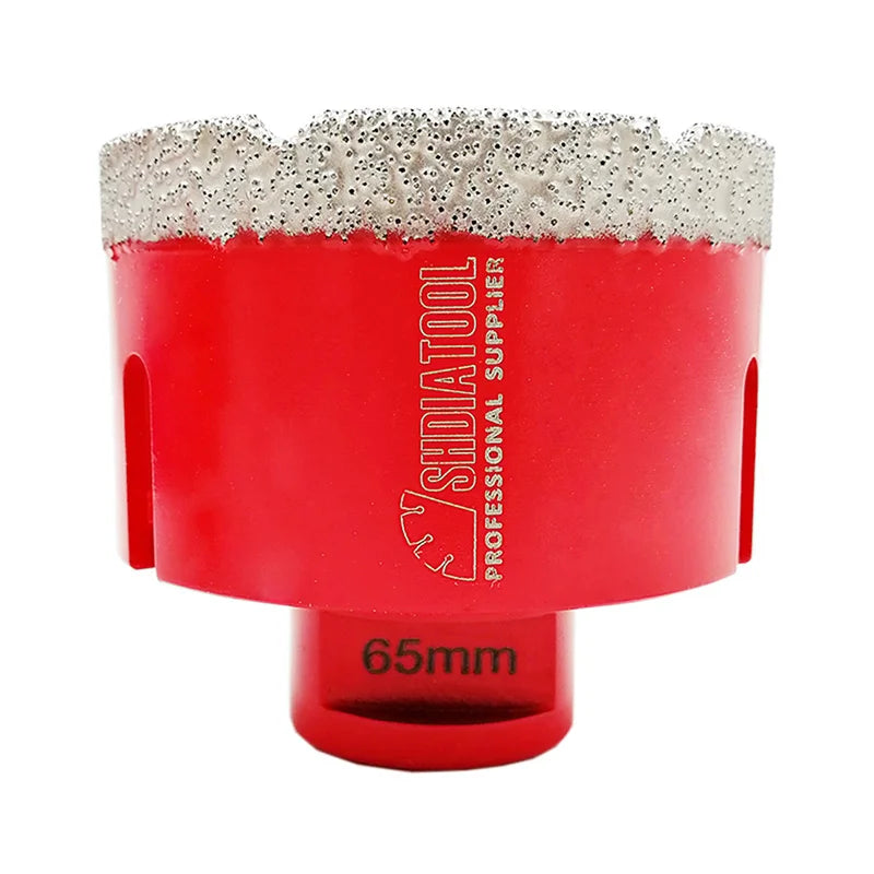 Dijamantska kruna 65 mm M14 SHDIATOOL – prednji pogled na telo krune za pločice, granit i mermer