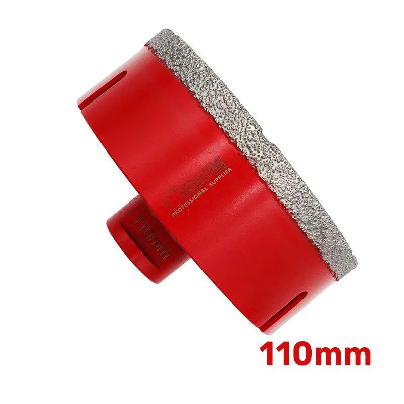 Dijamantska kruna 110 mm M14 za pločice, granit i mermer – SHDIATOOL, bočni prikaz sa natpisom 110mm