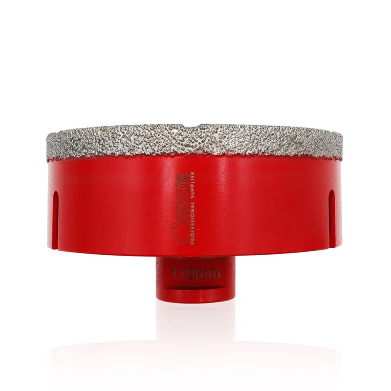 Dijamantska kruna 110 mm M14 SHDIATOOL – uspravan frontalni prikaz sa jasno vidljivom dijamantskom oblogom