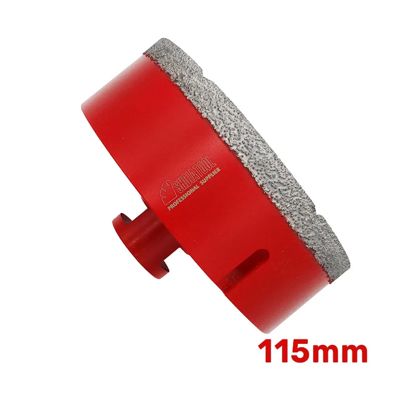 Dijamantska kruna 115 mm M14 za pločice, granit i mermer – SHDIATOOL, bočni prikaz sa natpisom 115mm