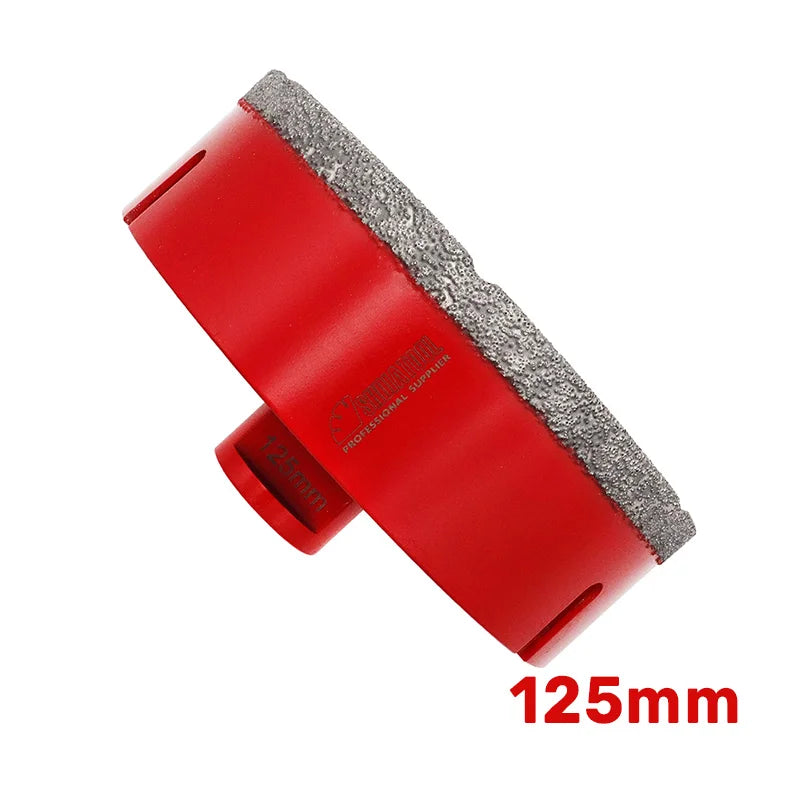 Dijamantska kruna 125 mm M14 za pločice, granit i mermer – SHDIATOOL, bočni prikaz sa natpisom 125mm