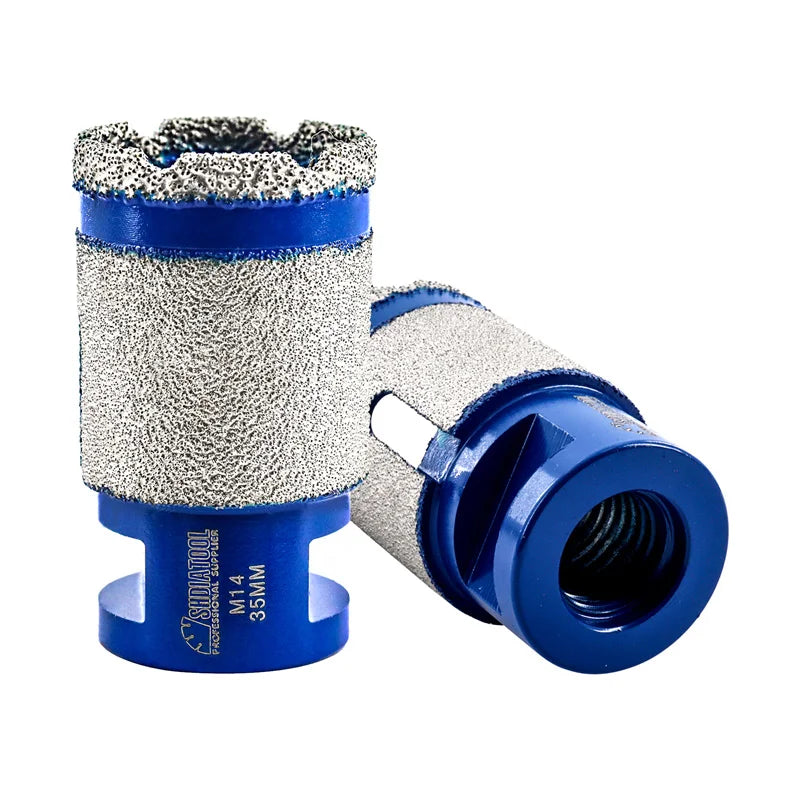 Dijamantska kruna 35 mm M14 – set od dve krune, prikaz navoja i radne površine