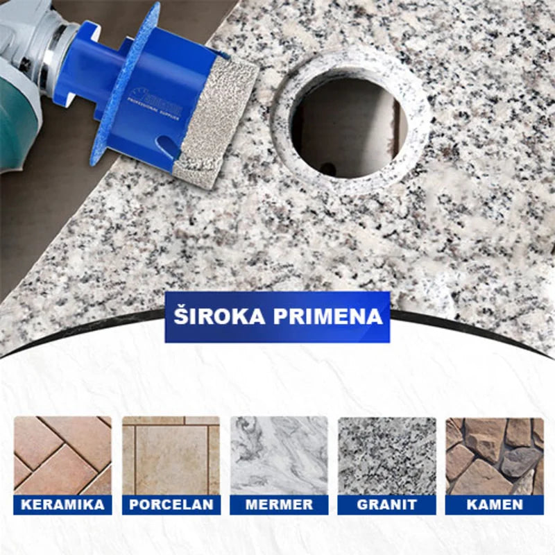 Dimenzije dijamantske krune 45–65mm – prečnik bušenja 45mm, udubljenje 65mm i M14 prihvat