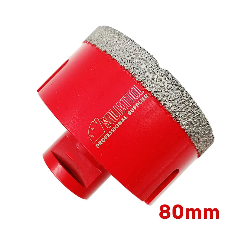 Dijamantska kruna 80 mm M14 za pločice, granit i mermer – SHDIATOOL, bočni prikaz sa natpisom 80mm