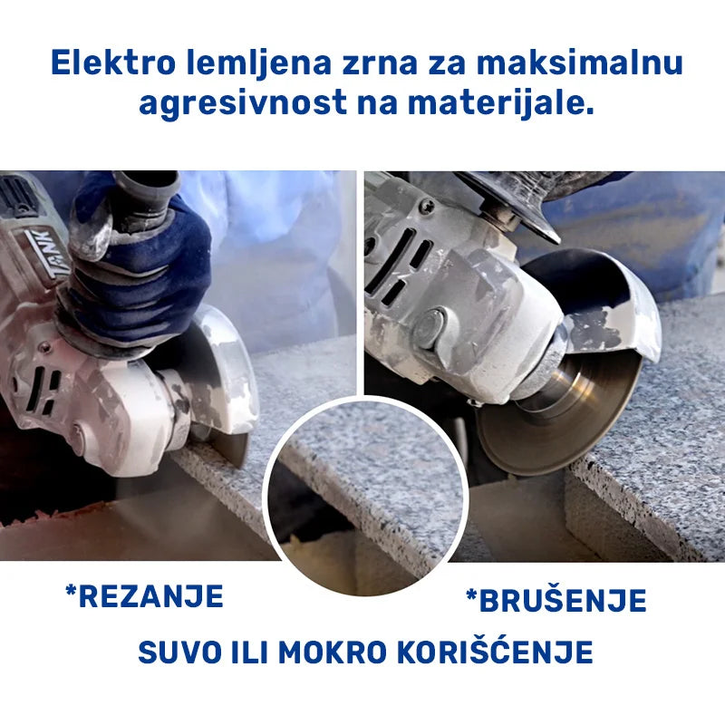 Dijamantska ploča 115mm A91145M14 za sečenje i brušenje kamena sa mogućnošću suvog i mokrog korišćenja