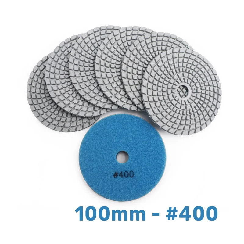 Dijamantski mokri polirni pad 100mm #400 set jastučića za granit mermer kvarc i keramiku