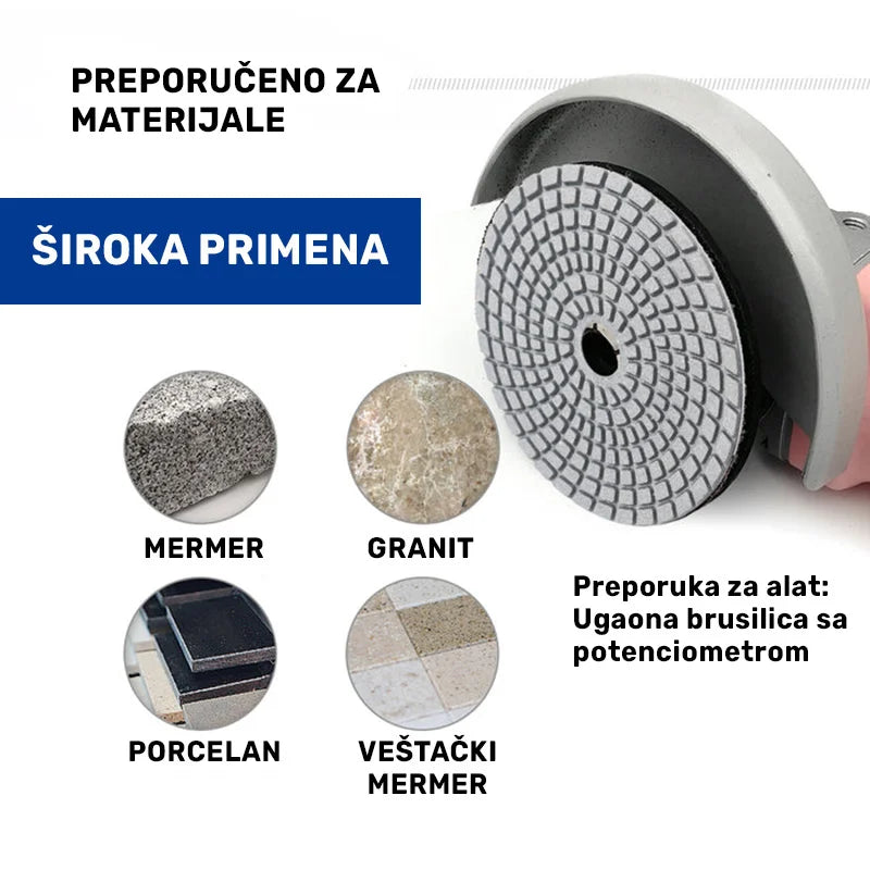 Dijamantski mokri polirni pad 100mm #400 za mermer granit porcelan i veštački mermer