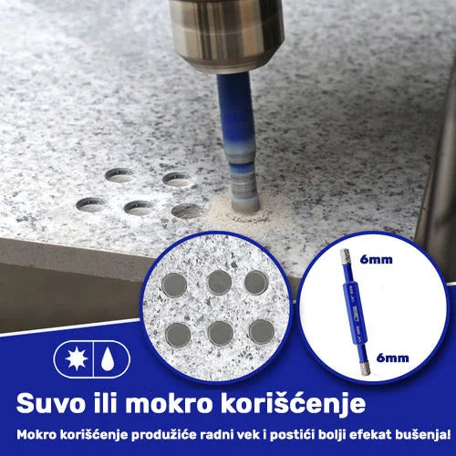 Suvo ili mokro bušenje granita dvostranom dijamantskom krunom 6mm–6mm za duži vek trajanja alata