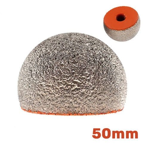 Dijamantska kugla prečnika 50mm sa M14 navojem, namenjena za precizno brušenje i oblikovanje mermera, granita i keramike.