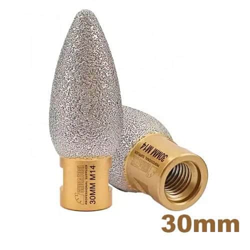 Dijamantska kruna 30mm sa M14 navojem za graviranje i brušenje tvrdih materijala poput mermera, granita i kamena.