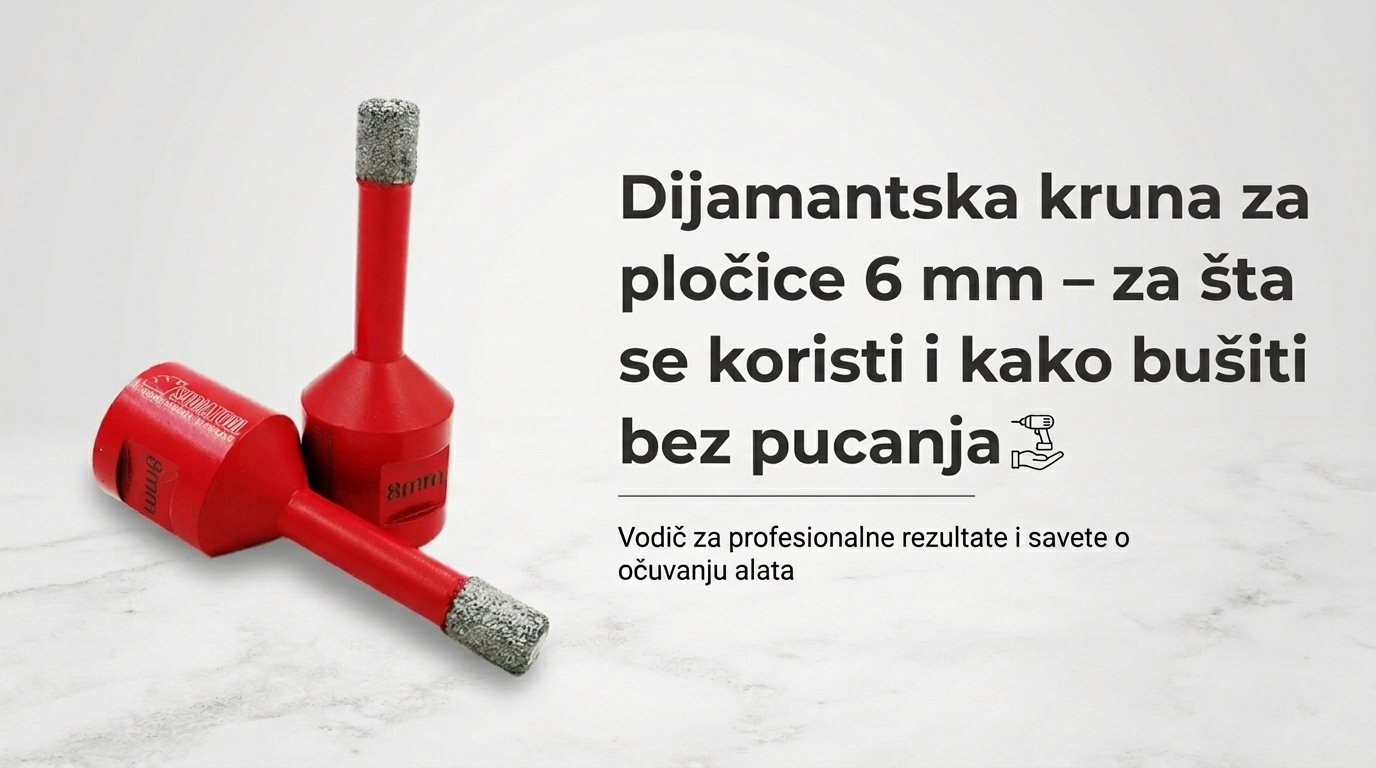 Dijamantska kruna za pločice 6 mm – precizno bušenje keramike bez pucanja