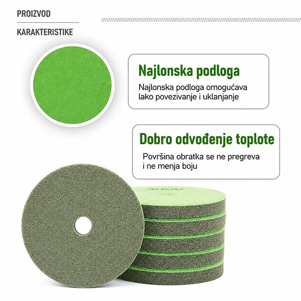 fiber polirni pad 100mm najlonska podloga i dobro odvođenje toplote
