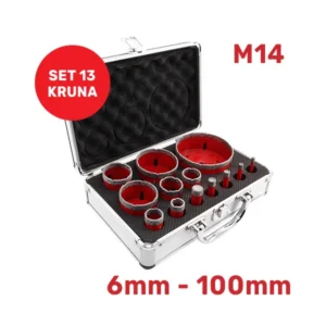 set dijamantskih kruna 6-100mm M14 u koferu